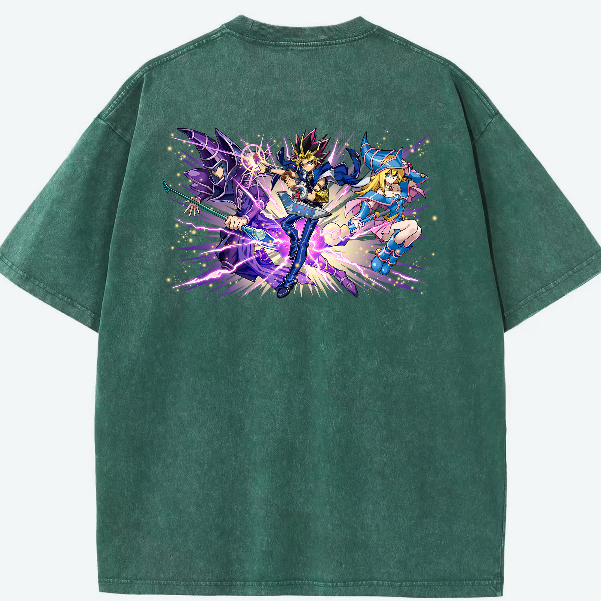 （画像用） 遊☆戯☆王 Yu-Gi-Oh! 綿100% ヴィンテージ風 半袖Tシャツ（背面プリント）